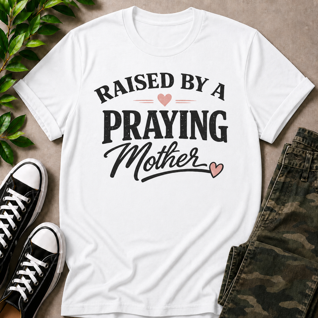 Raised By A Praying Mother T-Shirt