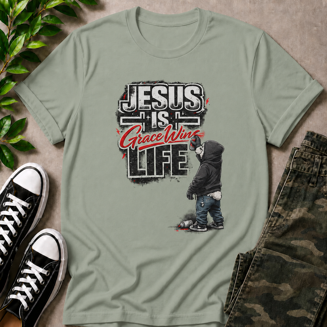 Jesus Is Life Grace Wins T-Shirt