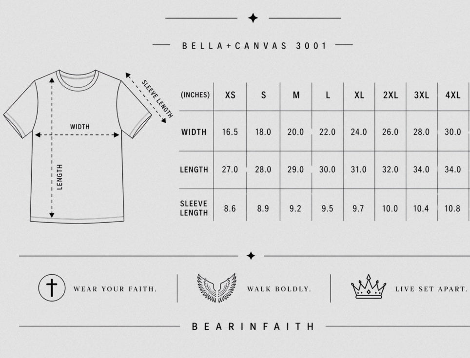 bmp-sizechart-tshirt for Spirituality Theme